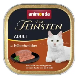 Animonda vom Feinsten Cat Adult z Wątróbką Kurczaka tacka 100g-1391540