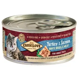 Carnilove Cat Turkey & Salmon - indyk i łosoś puszka 100g-1398147