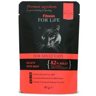 Fitmin Cat For Life Adult Beef saszetka 85g-1700722