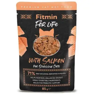 Fitmin Cat For Life Adult Sterilised Salmon saszetka 85g-1398230