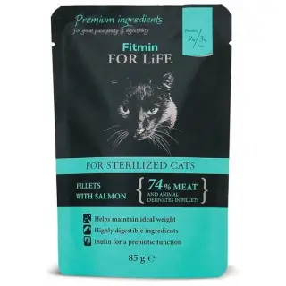 Fitmin Cat For Life Adult Sterilised Salmon saszetka 85g-1700731