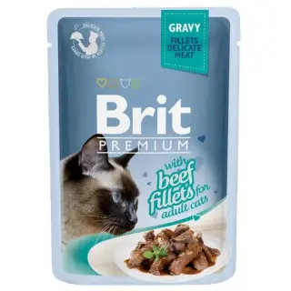 Brit Premium Cat Fillets with Beef sos saszetka 85g-1398445