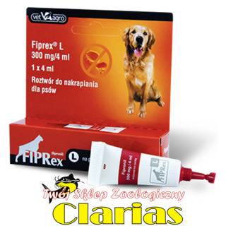 Fiprex L – Fipronil 300 mg/4 ml x 1szt SPOT ON - na kleszcze, wszy i pchły dla psa