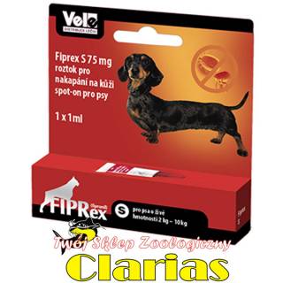 Fiprex S – Fipronil 75 mg/1 ml x 1szt SPOT ON - na kleszcze, wszy i pchły dla psa
