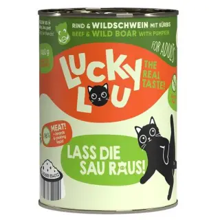 Lucky Lou Lifestage Adult Wołowina i dzik puszka 400g-1388559
