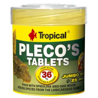 Tropical PLECO'S TABLETS 50ml/30g 11szt - dla dużych glonojadów i drewnojadów