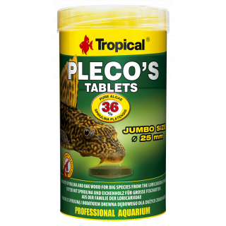 Tropical PLECO'S TABLETS 250ml 48szt - dla dużych glonojadów i drewnojadów