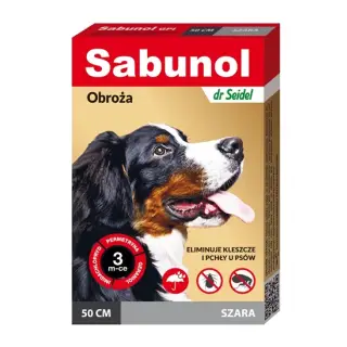 Sabunol GPI szara obroża dla psa 50cm - na kleszcze i pchły