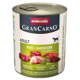 Animonda GranCarno Adult Rind Kaninchen Krautern Wołowina + Królik z Ziołami puszka 800g-1431843