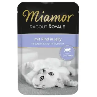 Miamor Ragout Royale Kitten z Wołowiną w galaretce saszetka 100g-1472237