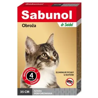 Sabunol GPI Obroża szara dla kota 35cm - przeciw pchłom