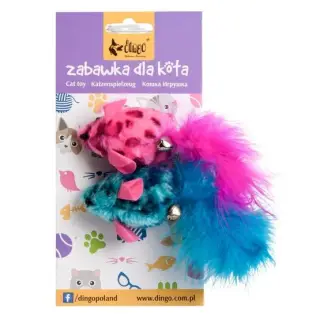 Dingo Zabawka dla kota - Kolorowe myszki 2szt różowa i niebieska-1396634