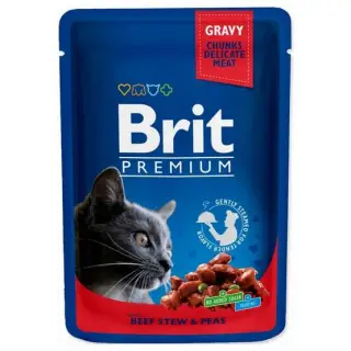 Brit Premium Cat Adult Wołowina + Groszek saszetka 100g-1395635