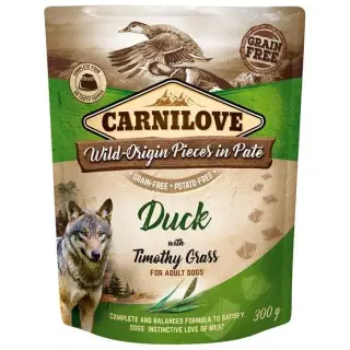 Carnilove Dog Duck & Timothy Grass - kaczka i tymotka łąkowa saszetka 300g-1381721