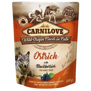 Carnilove Dog Ostrich & Blackberries - struś i jeżyny saszetka 300g-1364456