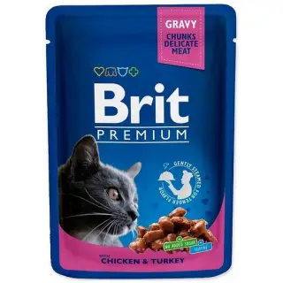Brit Premium Cat Adult Kurczak + Indyk saszetka 100g-1395633