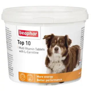Beaphar TOP 10 Dog - preparat witaminowy z L-karnityną dla psa 750tabl.-1396954