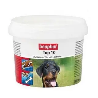 Beaphar TOP 10 Dog - preparat witaminowy z L-karnityną dla psa 750tabl.-1699566