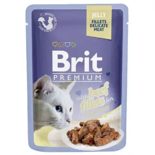 Brit Premium Cat Fillets with Beef galaretka saszetka 85g-1398439