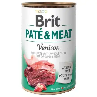 Brit Pate & Meat Dog Venison puszka 400g-1399107