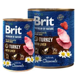 Brit Premium By Nature Turkey & Liver Junior puszka 400g-1426730