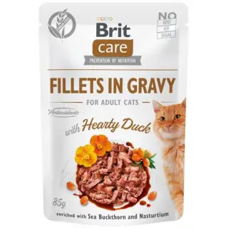 Brit Care Cat Fillets In Gravy Hearty Duck saszetka 85g-1364949