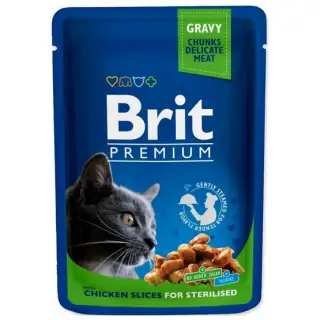 Brit Premium Cat Adult Kurczak Sterilised saszetka 100g-1395632