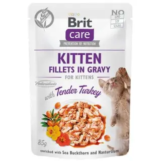 Brit Care Cat Fillets In Gravy Kitten Tender Turkey saszetka 85g-1364950