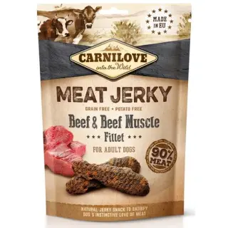 Carnilove Dog Jerky Beef & Beef Fillet - wołowina i filet wołowy 100g-1365316