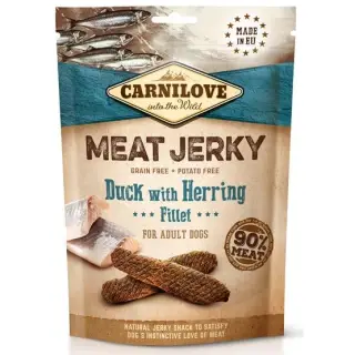 Carnilove Dog Jerky Duck & Herring Fillet - kaczka i filet ze śledzia 100g-1365317