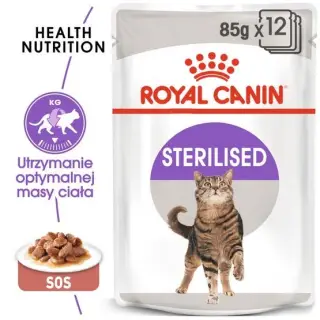 Royal Canin Sterilised w sosie karma mokra dla kotów dorosłych, sterylizowanych saszetka 85g-1434327