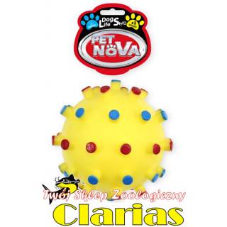 Pet Nova Dental Piłka jeż z wypustkami 12cm żółta - zabawka masująca dziąsła