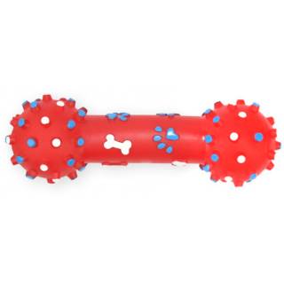 Pet Nova Hantel z wypustkami 26cm czerwony - zabawka dla psa