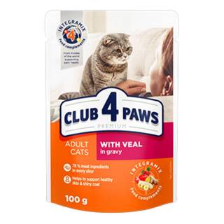 Club 4 Paws kot cielęcina w sosie 100g - saszetka dla dorosłych kotów