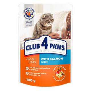 Club 4 Paws kot łosoś w galarecie 100g - saszetka dla dorosłych kotów