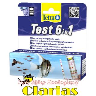 Tetra Test 6in1 25szt - testy paskowe na PH,GH,KH,NO2,NO3,CL2