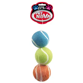Pet Nova Piłki tenisowe pływające 6cm 3szt - zabawka dla psa